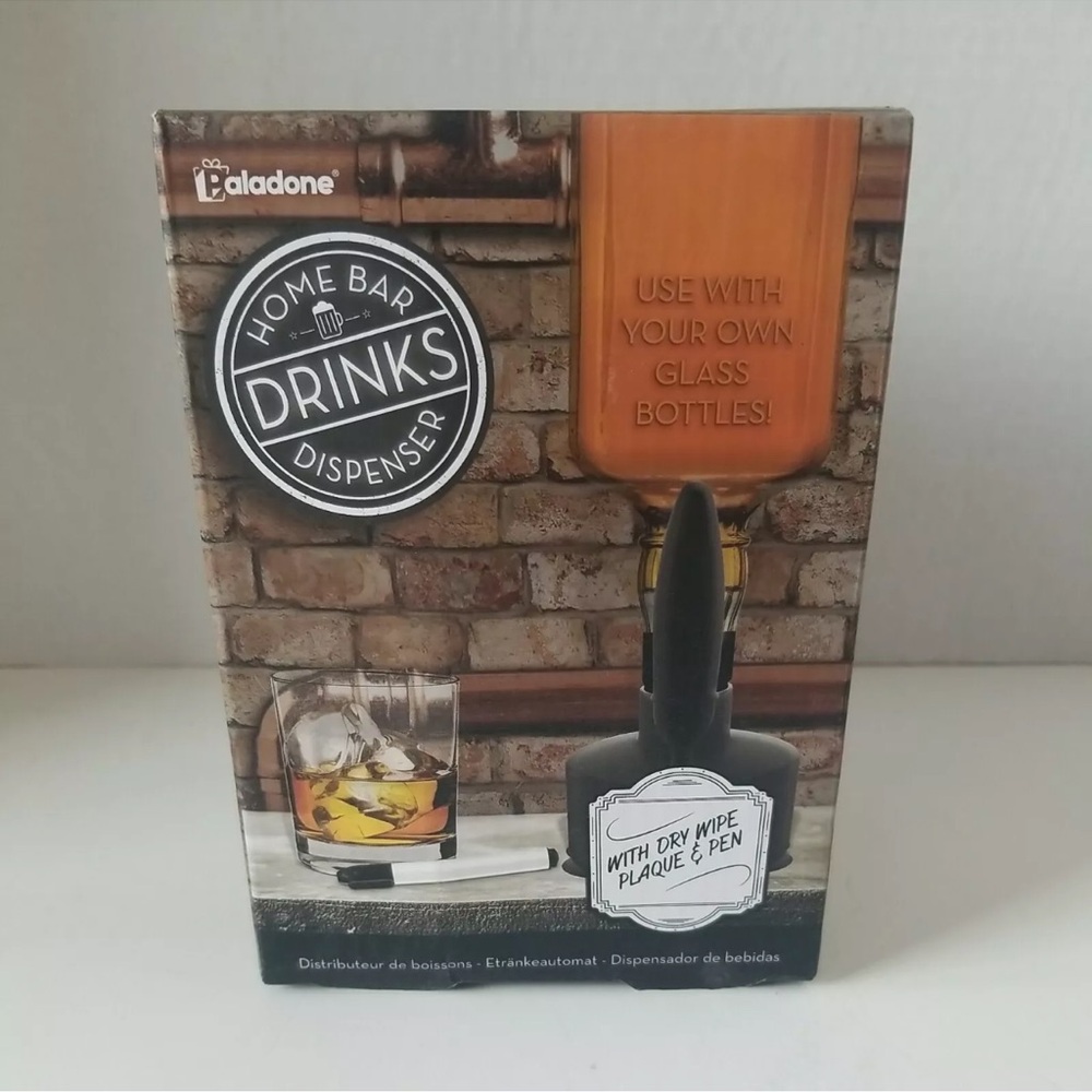 Paladone Home Bar Drink dispenser with Dry-Wipe Plaque & Pen